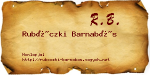 Rubóczki Barnabás névjegykártya