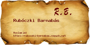 Rubóczki Barnabás névjegykártya